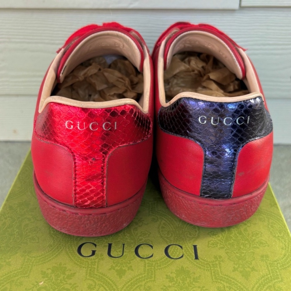 Gucci Ace Red with Gold Bee Sneakers 🔥 - Picture 3 of 7
